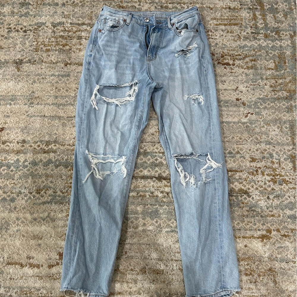 American Eagle Outfitters Woman’s Light Blue Distressed Jeans